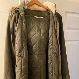 DKNY Coat with Faux Fur Hood